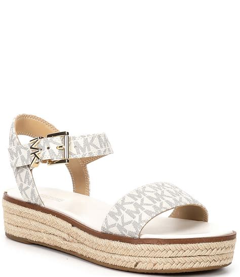 michael michael kors richie logo print espadrilles|Richie Smooth and Logo Platform Espadrille Sandal .